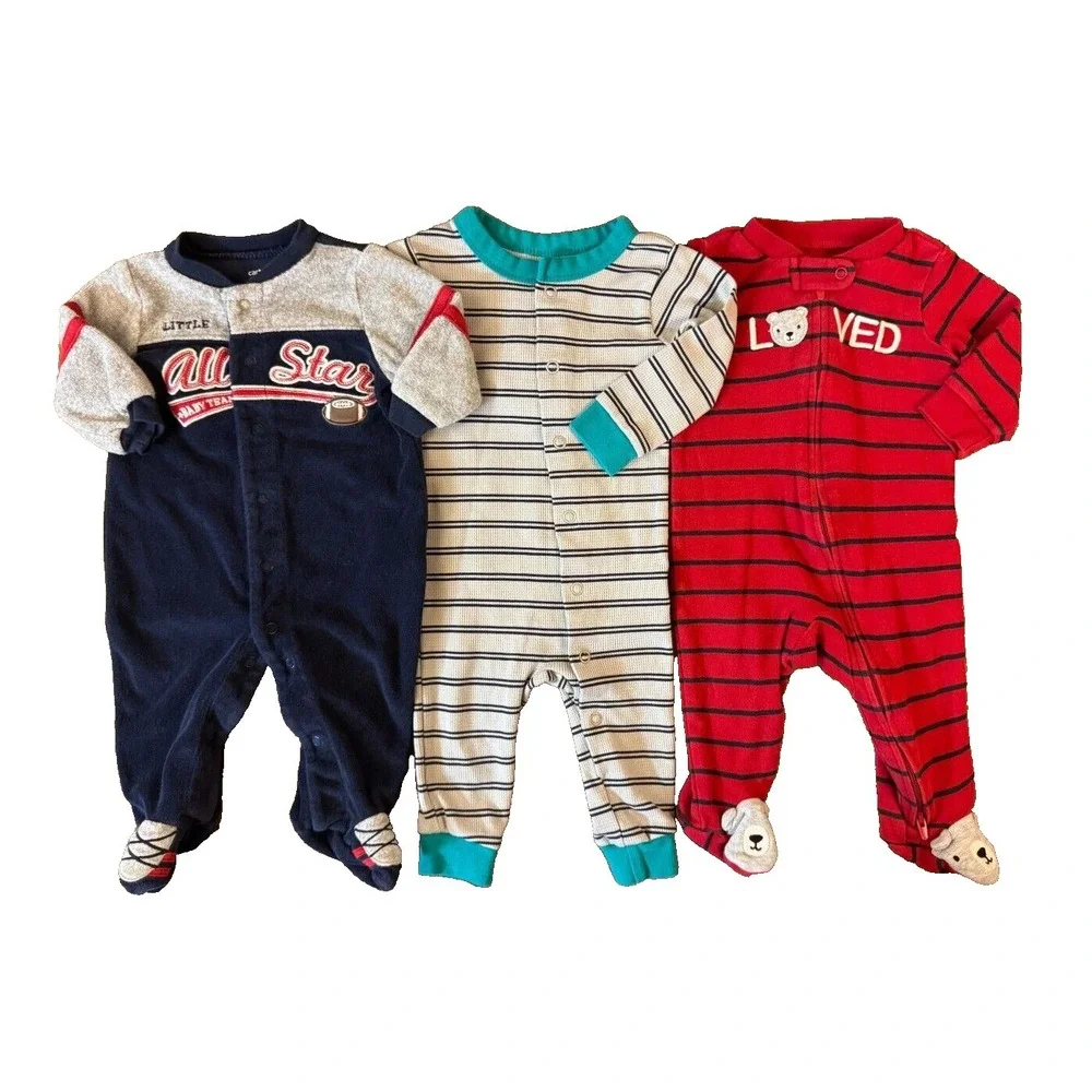 Carters Baby Boy 6 Months Footed Sleepers Pajamas Outfits Clothes‎ Lot Bundle